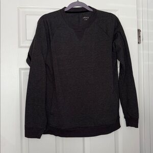 Gray sweater with black stripe